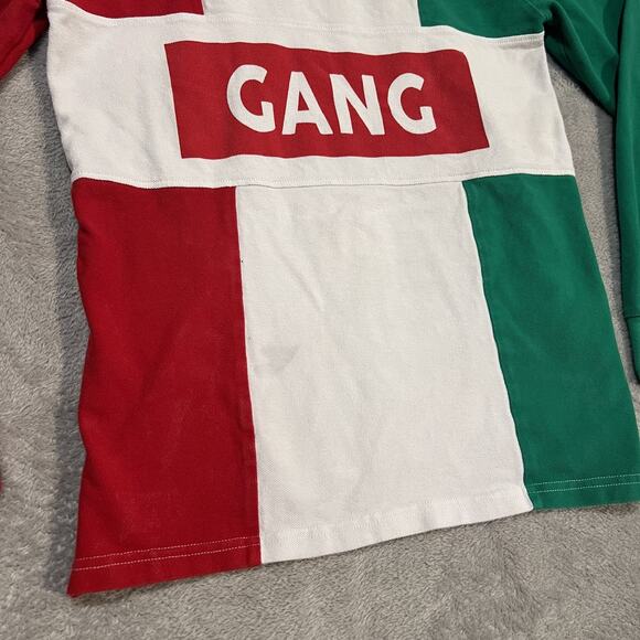 Sniper Gang Shirt Mens Small Red Green White Long Sleeve Rugby Polo Graphic - Picture 11 of 14